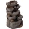 Gardenised Cascading Electric Powered 8-Tier Rock Water Fountain with LED Lights 18.5" QI004632 - alternate 4